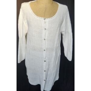 Eileen Fisher White Cardigan Sweater